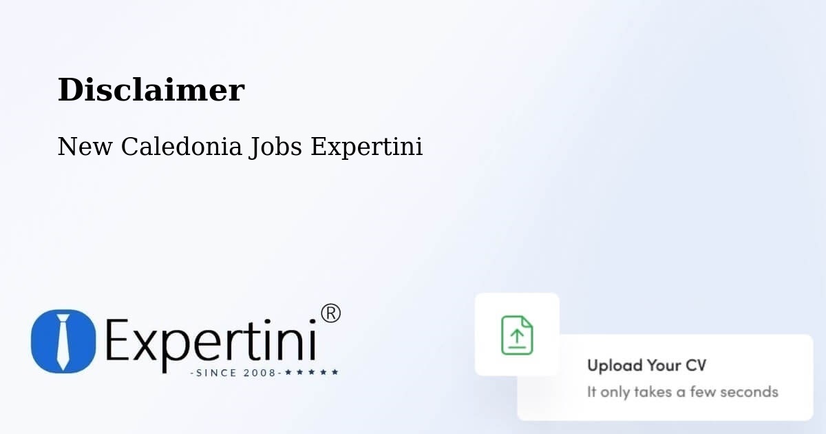 Disclaimer – Tonga - New Caledonia Jobs Expertini